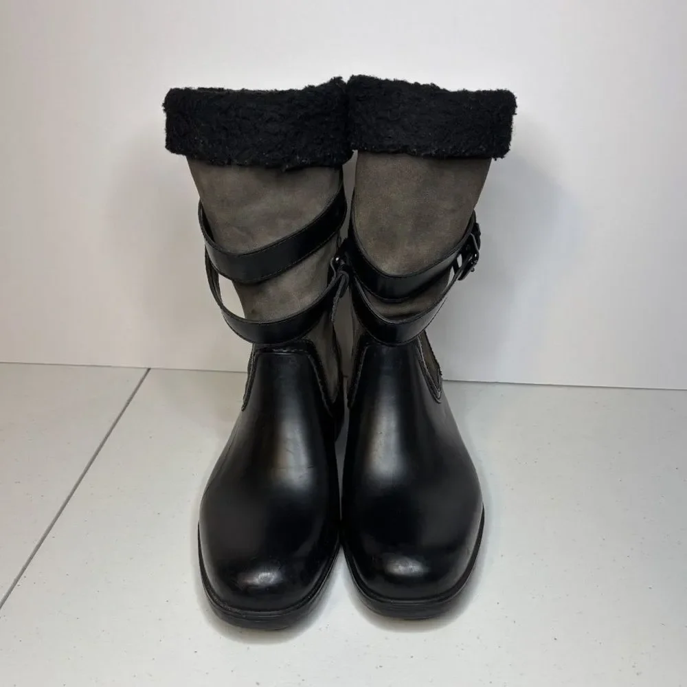 Coach Zena New York Faux Fur Suede Leather Insulated Boots Womens Buckle Lux - Picture 6 of 6